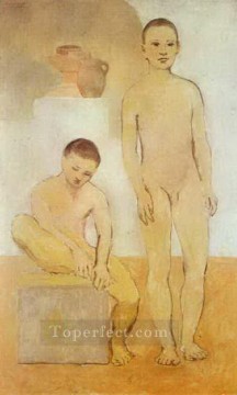 抽象的かつ装飾的 Painting - Deux jeunes 1905 キュビスト